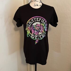 Grateful Dead Black Distressed Graphic Shirt